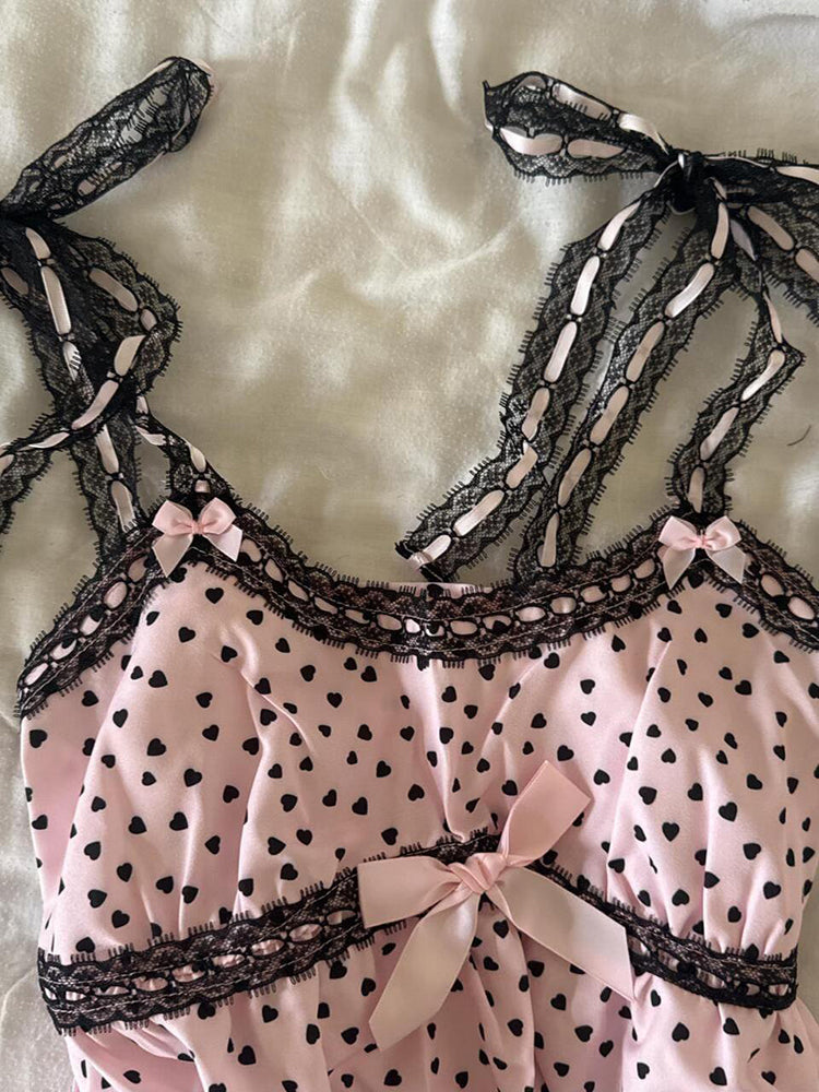 polka dot bow kawaii tank top