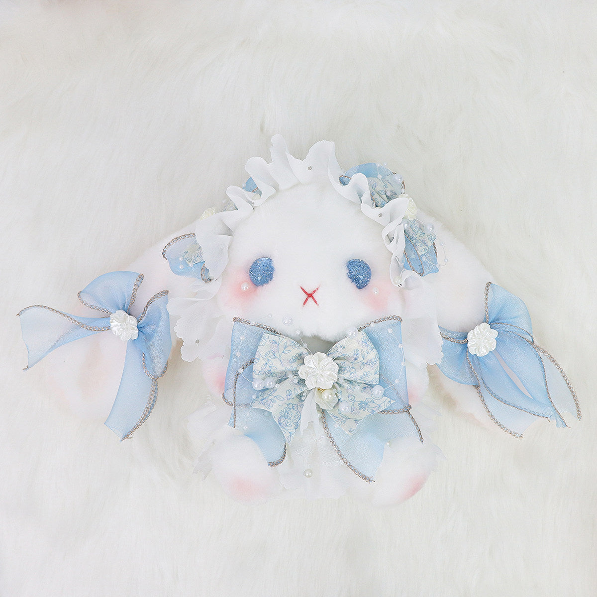 baby blue lolita plush rabbit bag