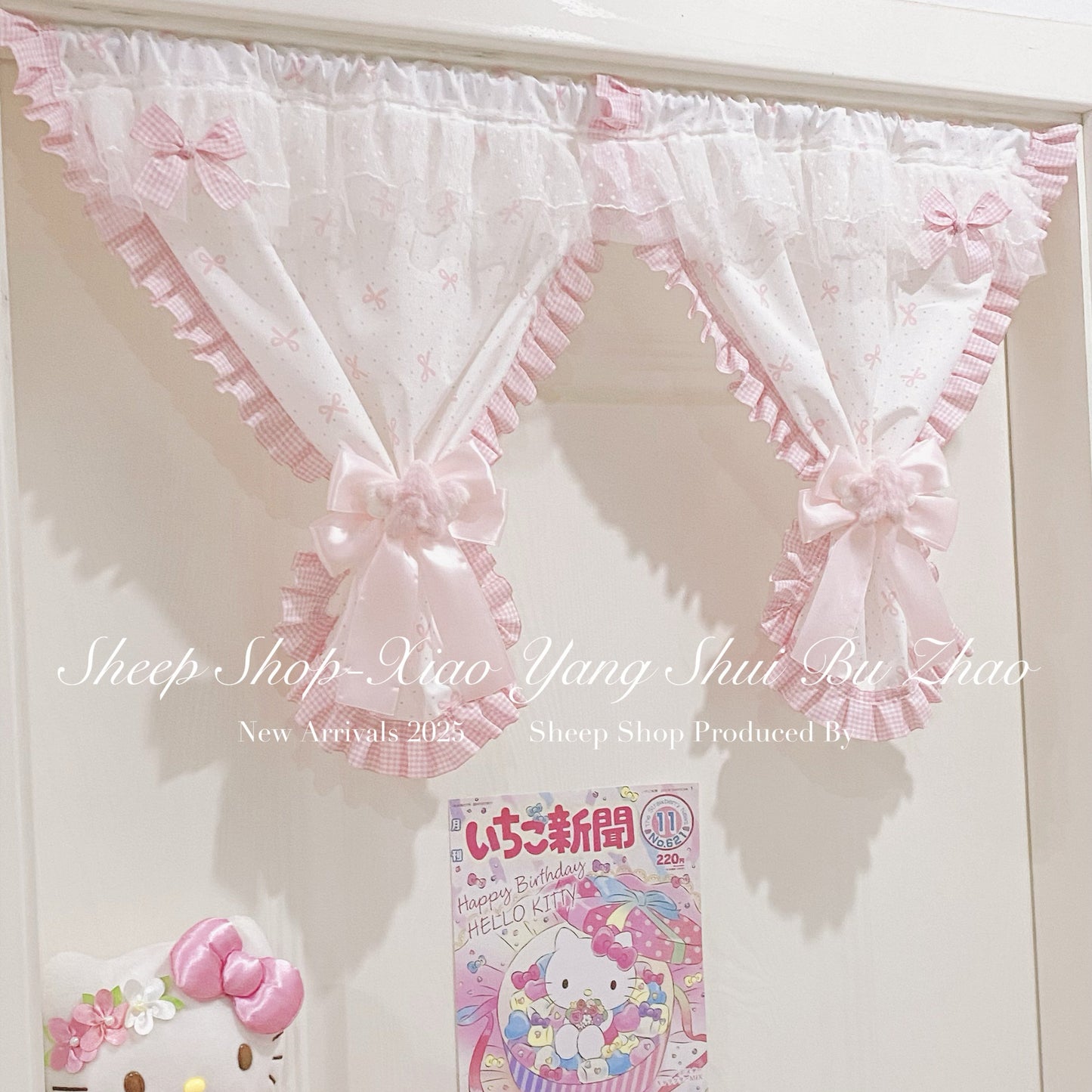 【Berryberry Manor】Pink bow lace curtain