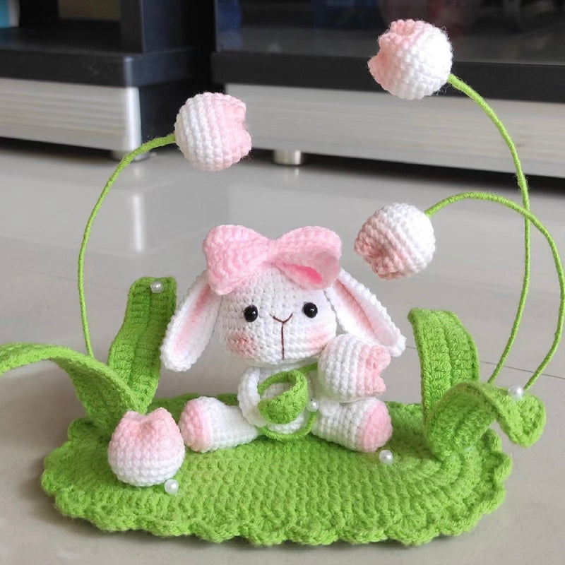 DIY wool tulip bunny doll