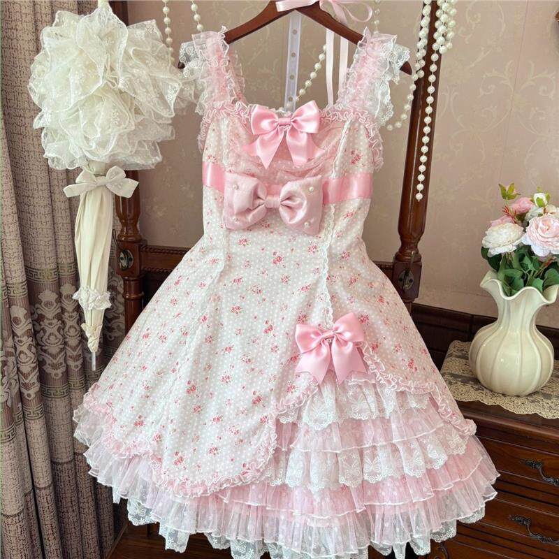 coquette floral lace princess dress