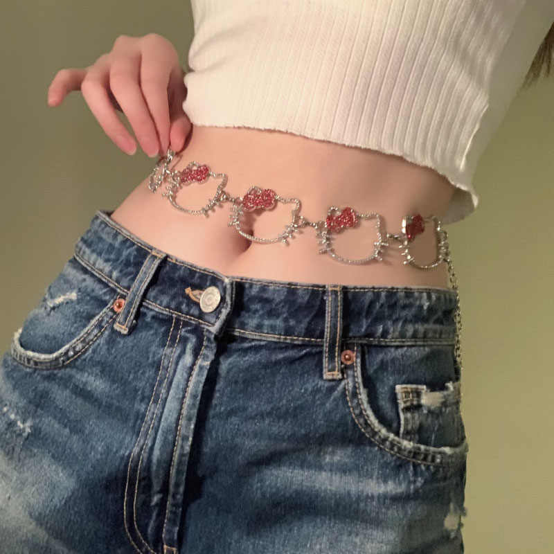 Y2K Pink Kitty Waist Chain