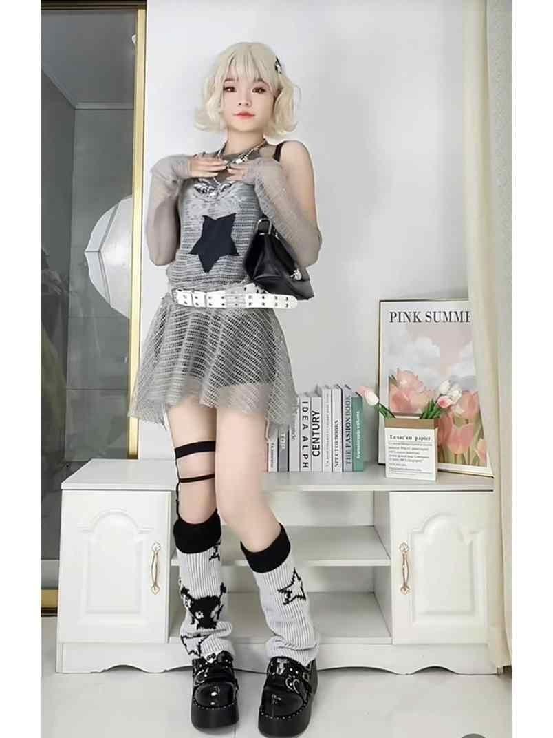 Y2K Star Mesh Two-piece Set