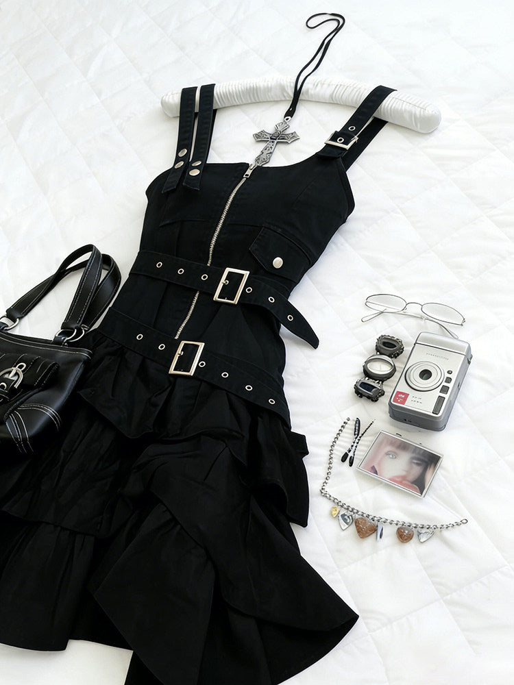 goth straps suspender dress
