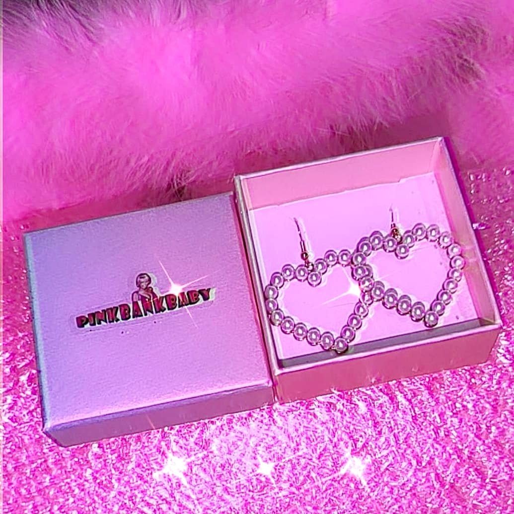 hearts pearls kawaii earrings