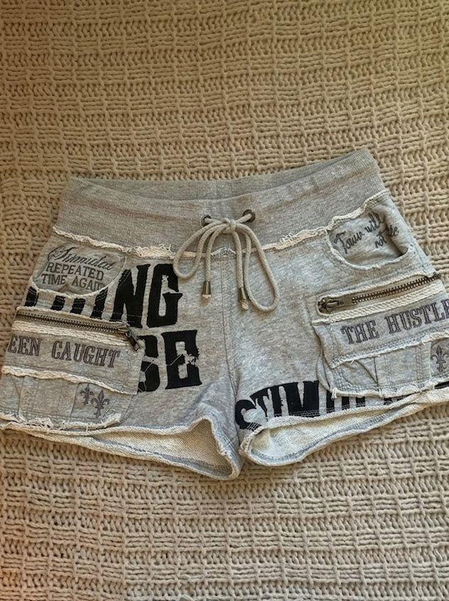 y2k sports letters vintage shorts