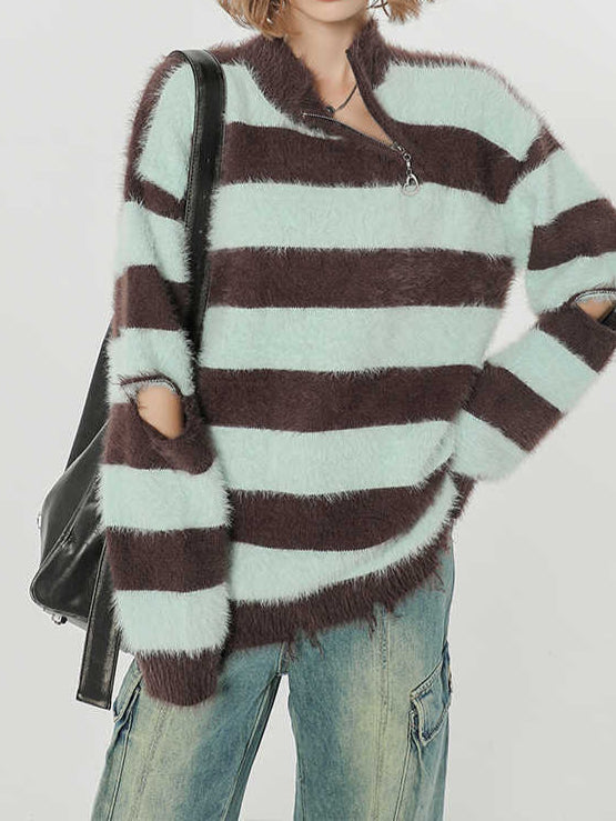 Y2K Retro Loose Striped Sweater