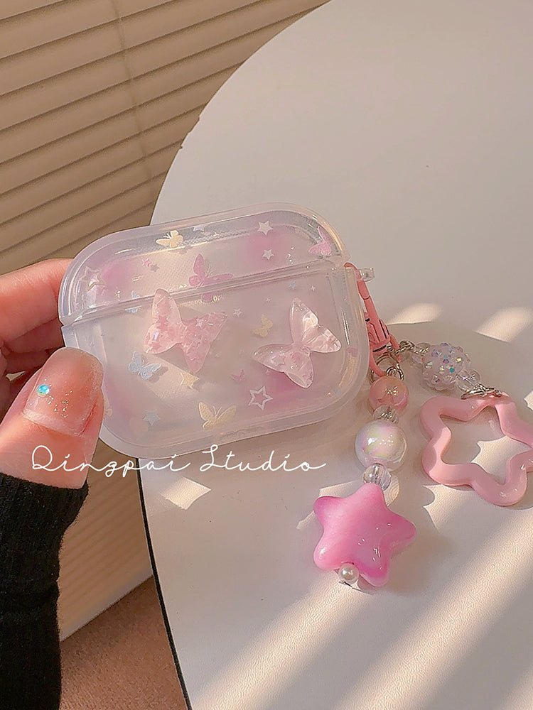 pink butterfly kawaii airpod case