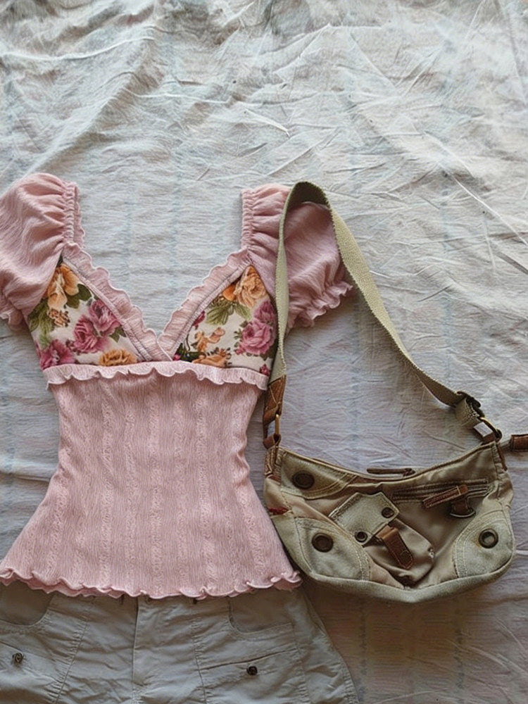floral pink shirt