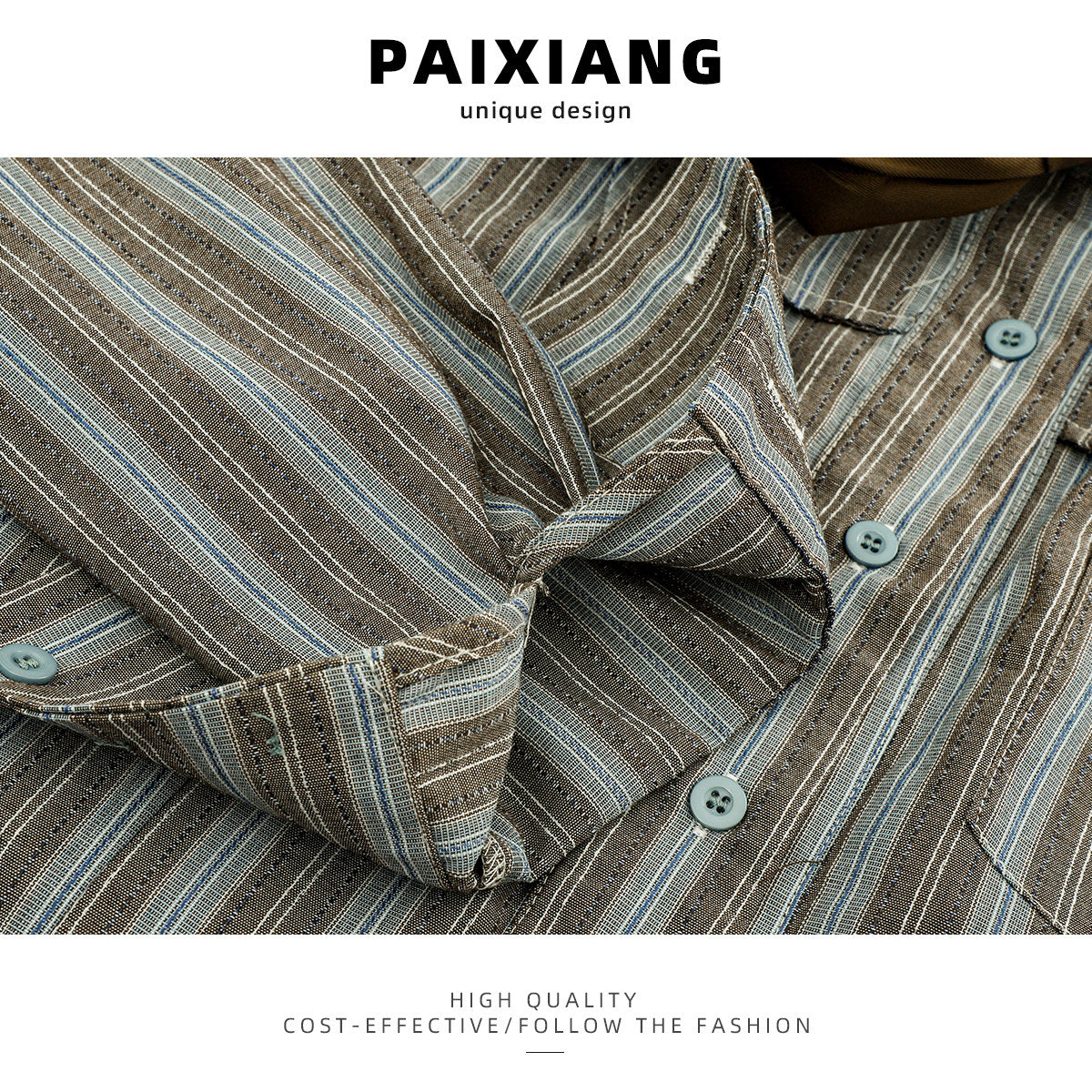 Preppy striped cropped long-sleeve shirt