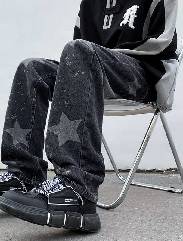 Grunge Star Street Black Jeans