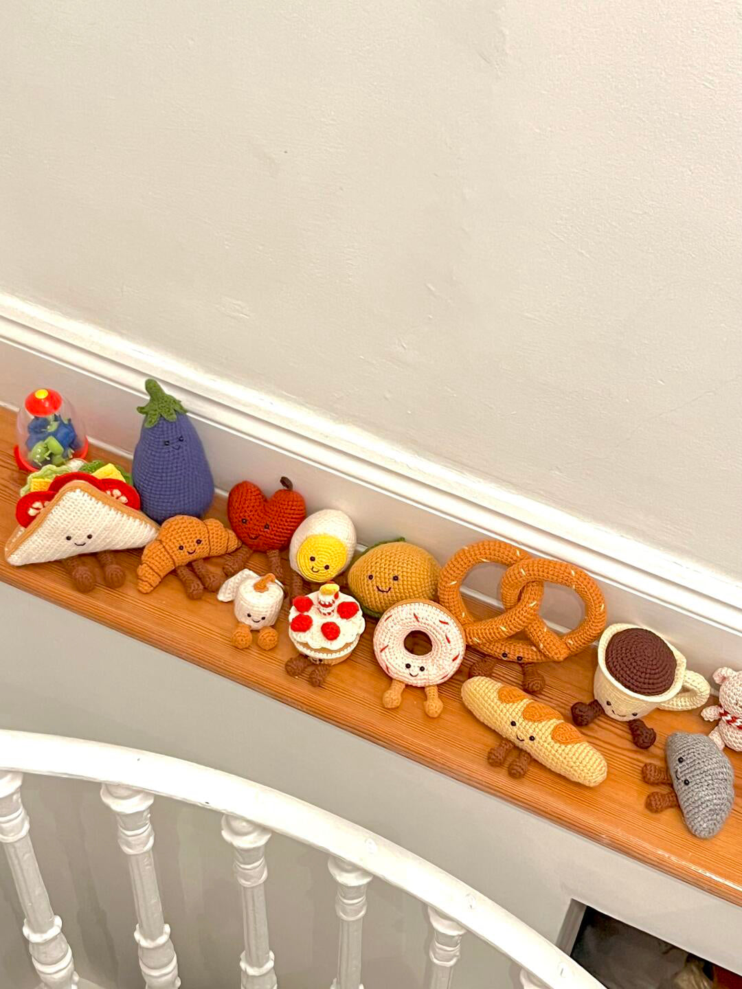 diy wool Croissant bag pendant