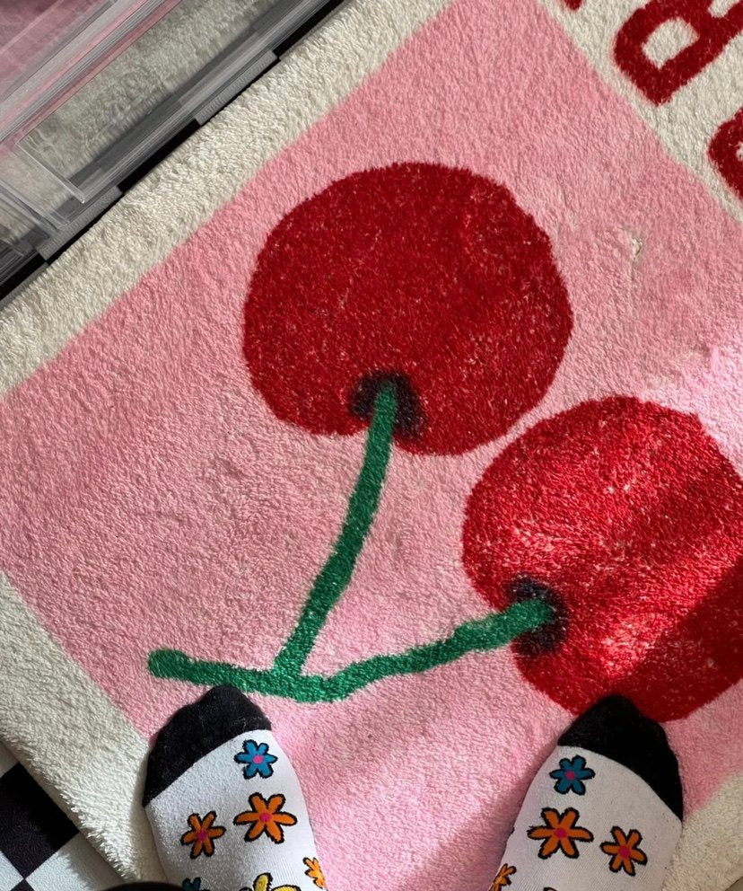 ins cute cartoon cherry bedroom carpet