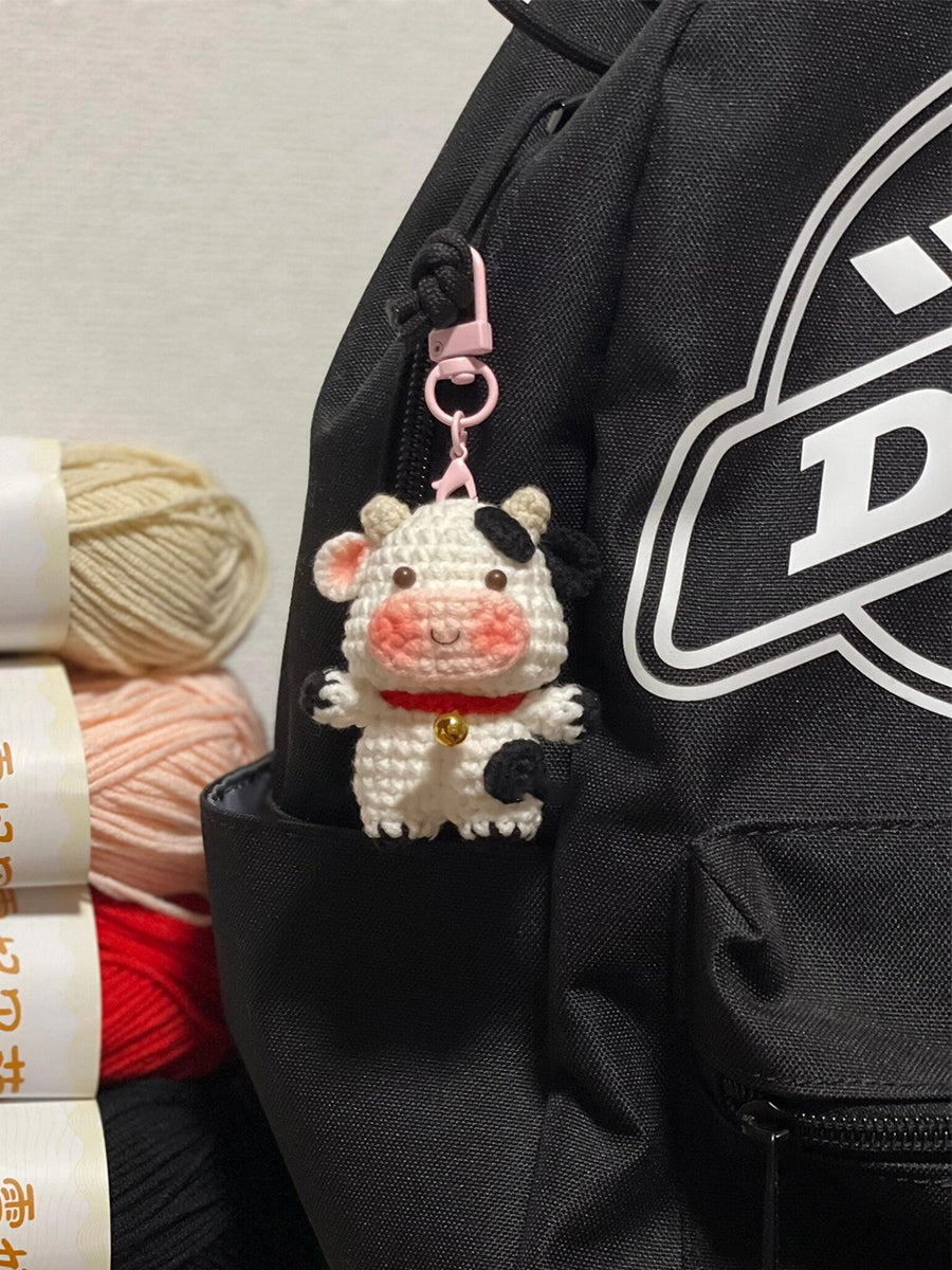 diy Little cow woolen bag pendant