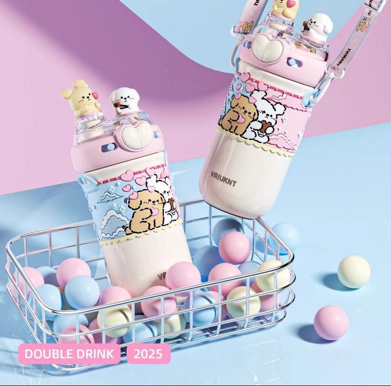 cute dogs cute kawaii water bottle