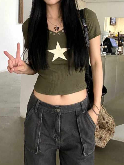 Star Girl Retro Crop Tee