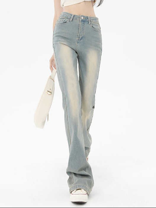 Coquette Retro Cream Slim Flare Jeans