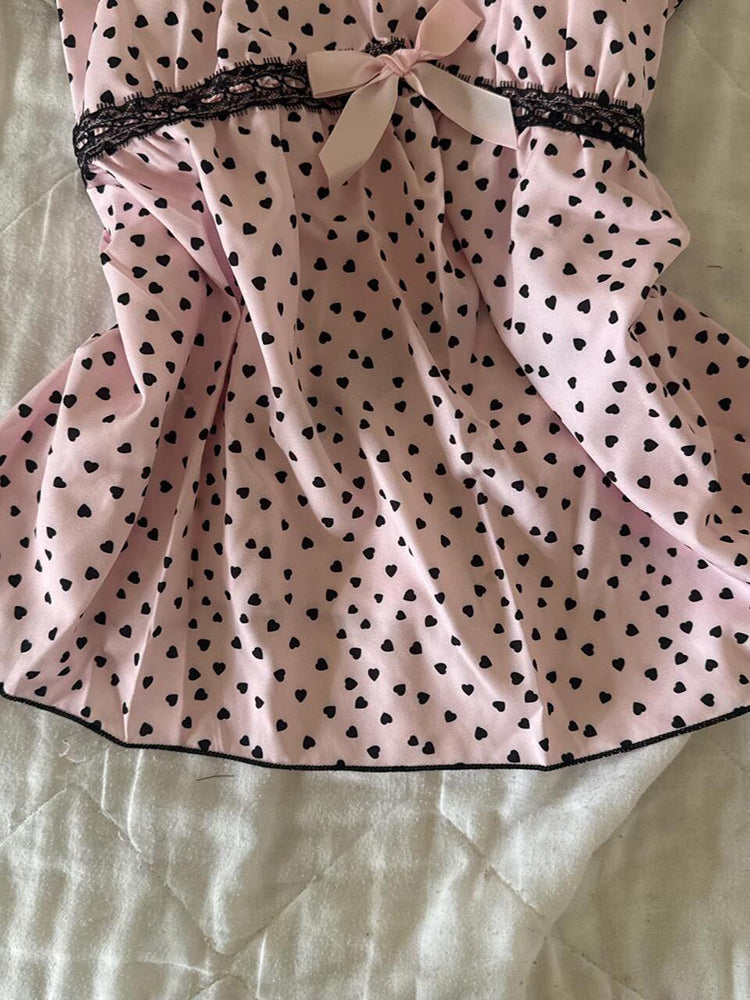 polka dot bow kawaii tank top