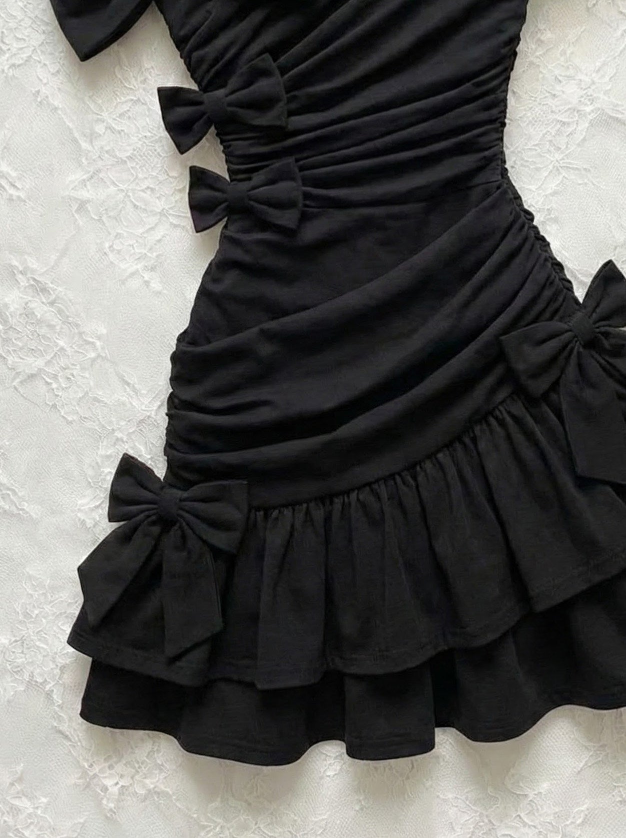 dark coquette bows dress