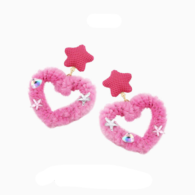 Y2K Plush Hearts Earrings