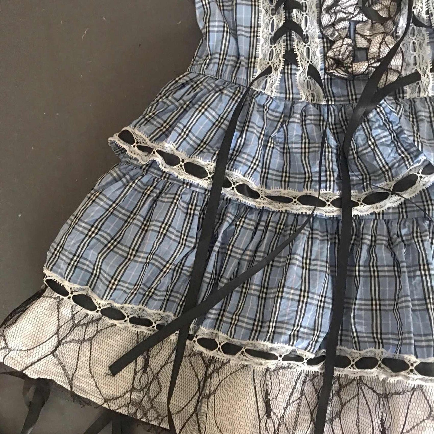 Retro Plaid Straps Corset Cake Dress