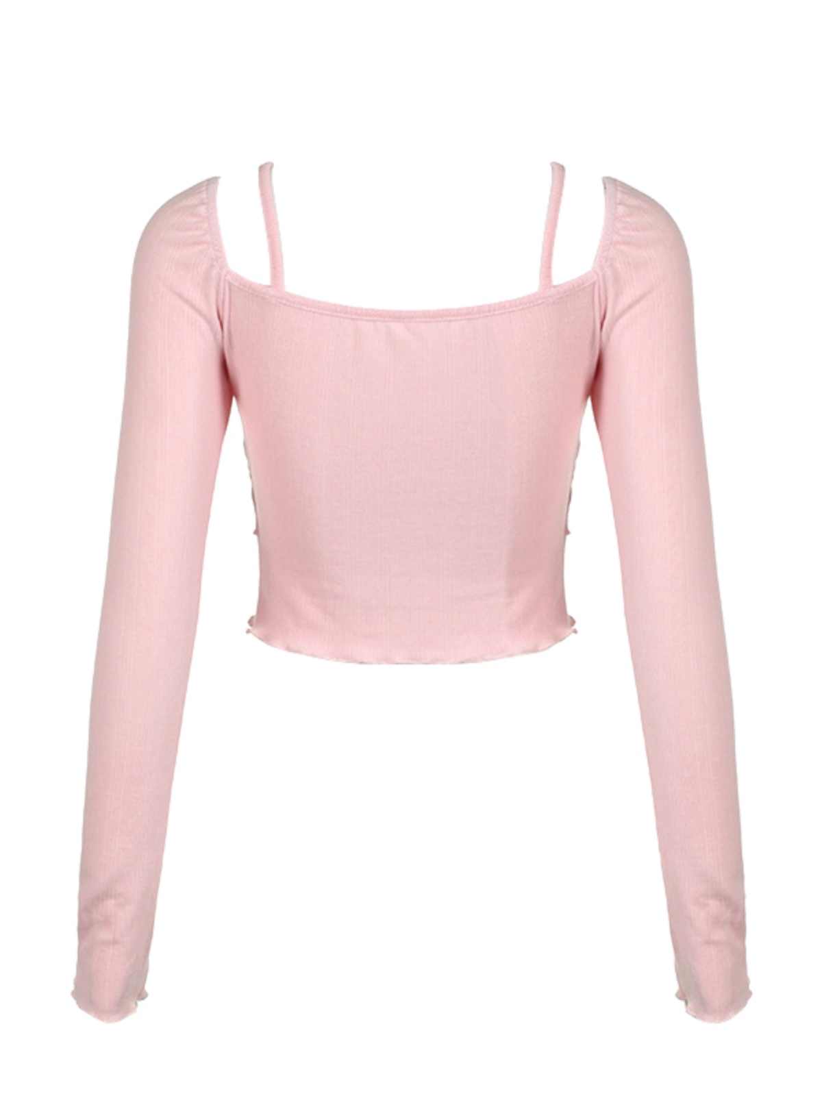 Coquette Ballet Lace Bow Long-sleeved Top