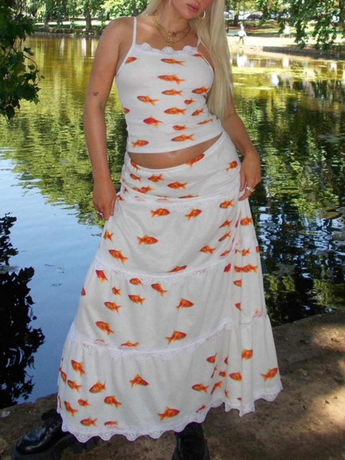 Y2K Goldfish Print Coord