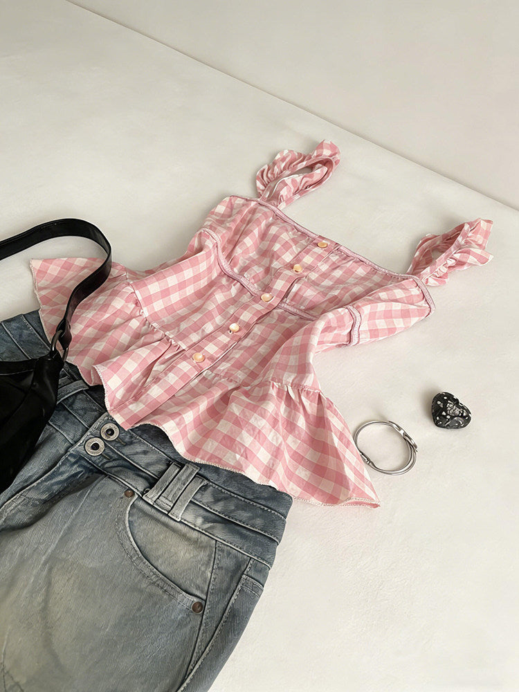 retro plaid tank top