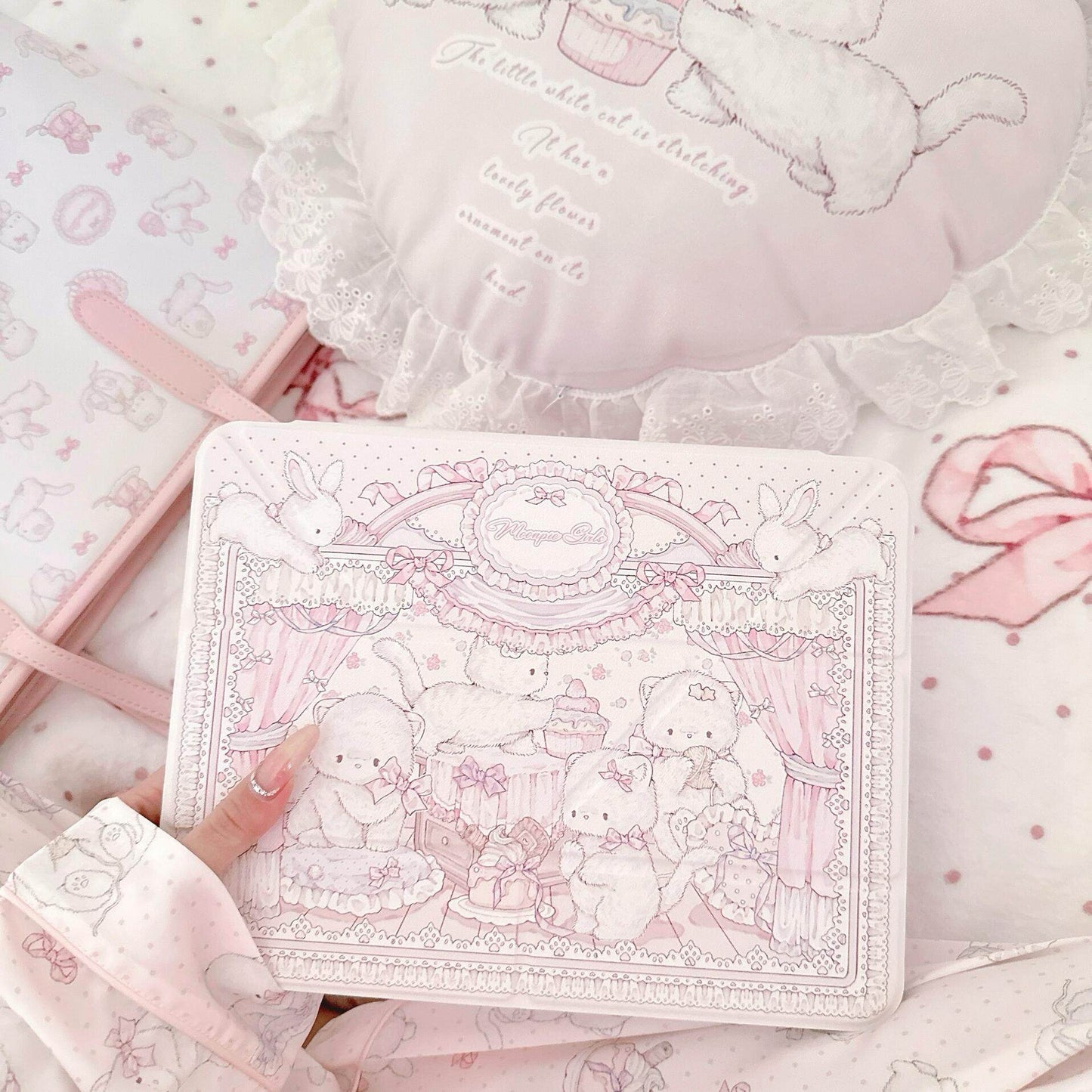 kawaii acrylic 3+Y folding anti-bending magnetic all-in-one ipad air6 protective case