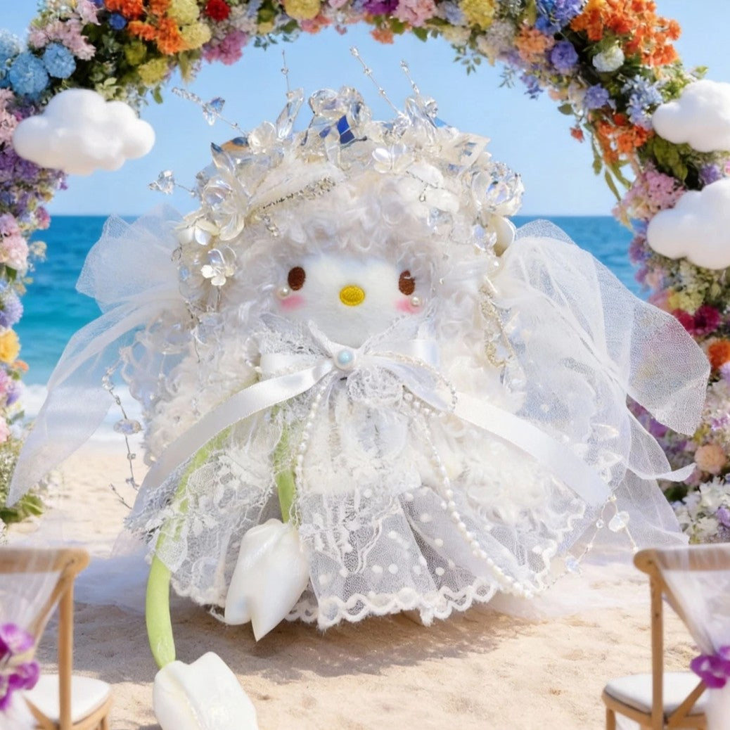 Dream Island White Tulle Kitty Plush Charm