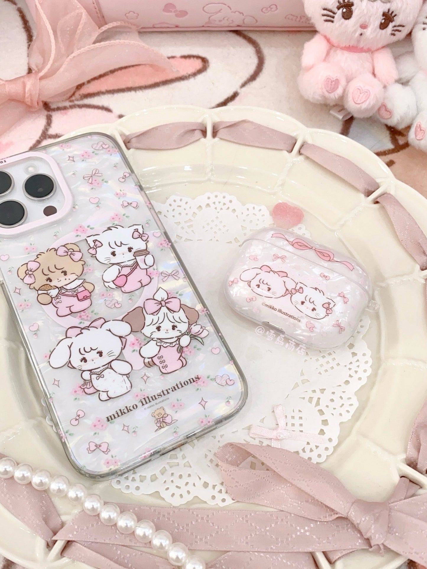 kawaii pink airpods case