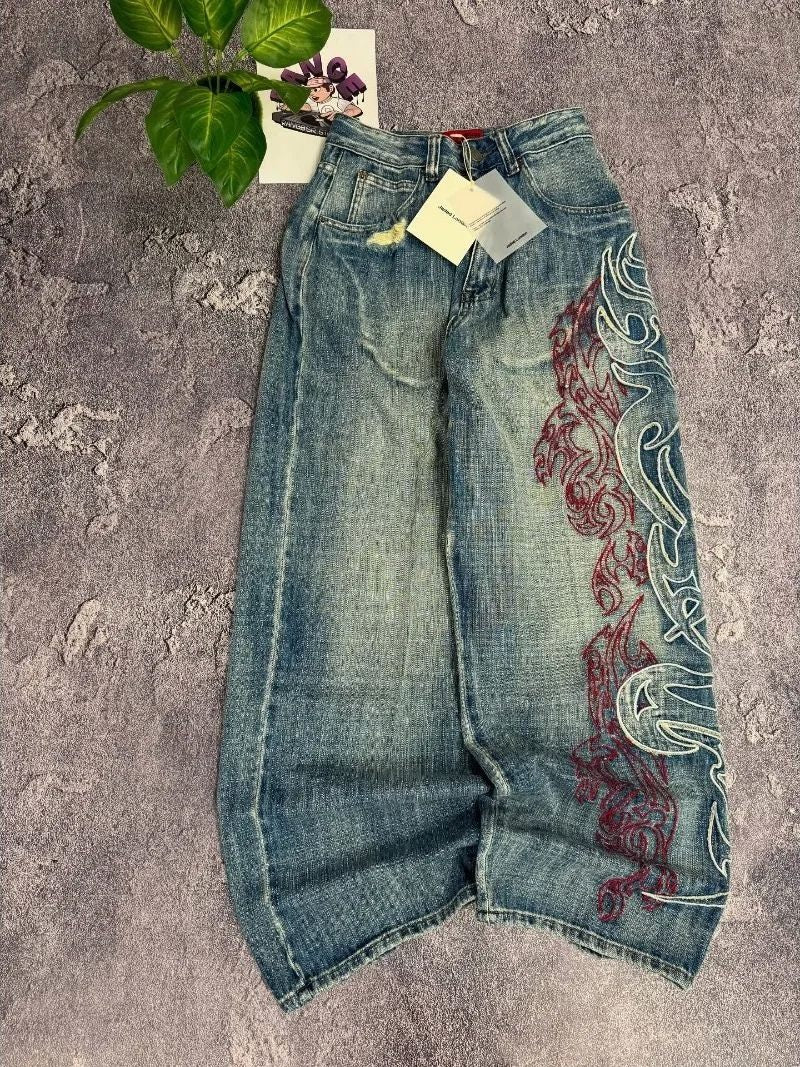 Retro Street Brand Jeans Pants