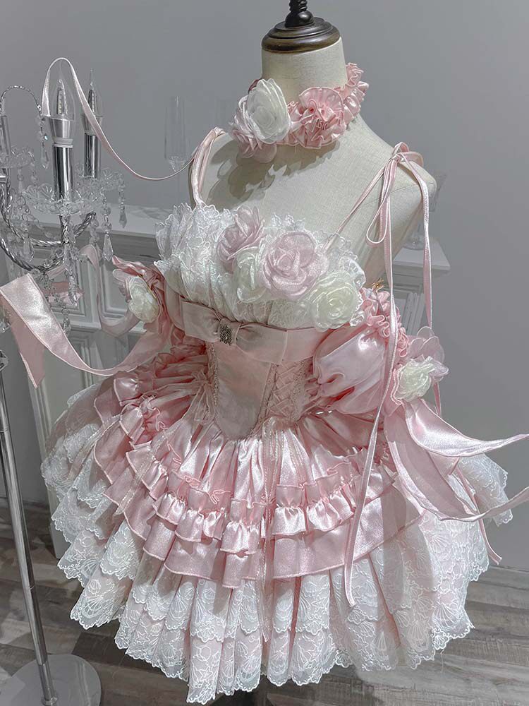 balletcore roses mesh princess dress