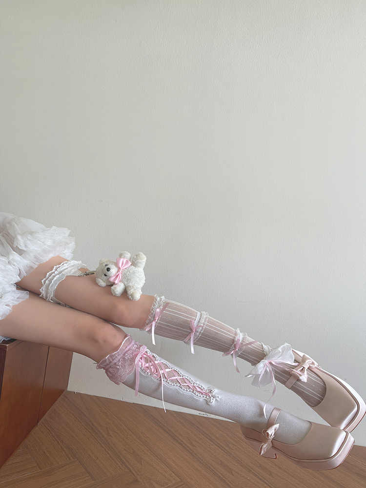 Coquette Bows Strap Lace Socks