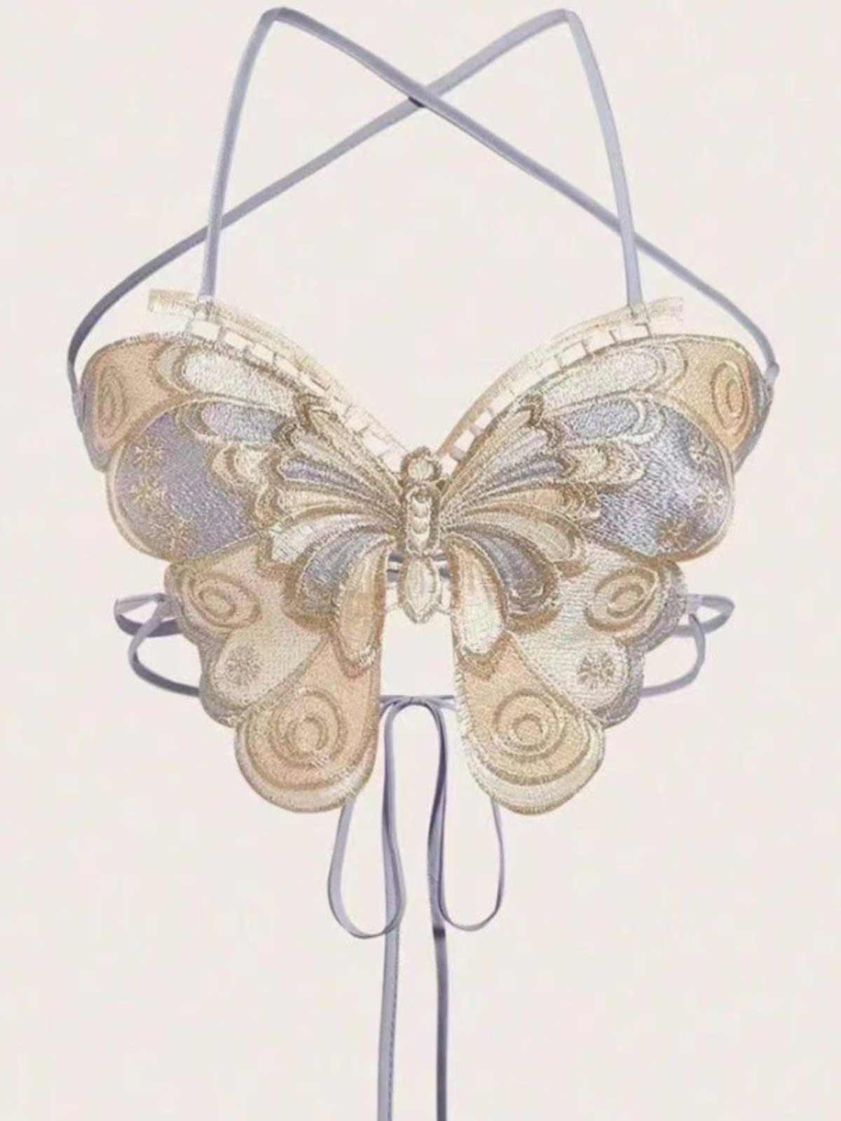 Y2K Butterfly Backless Strap Vest