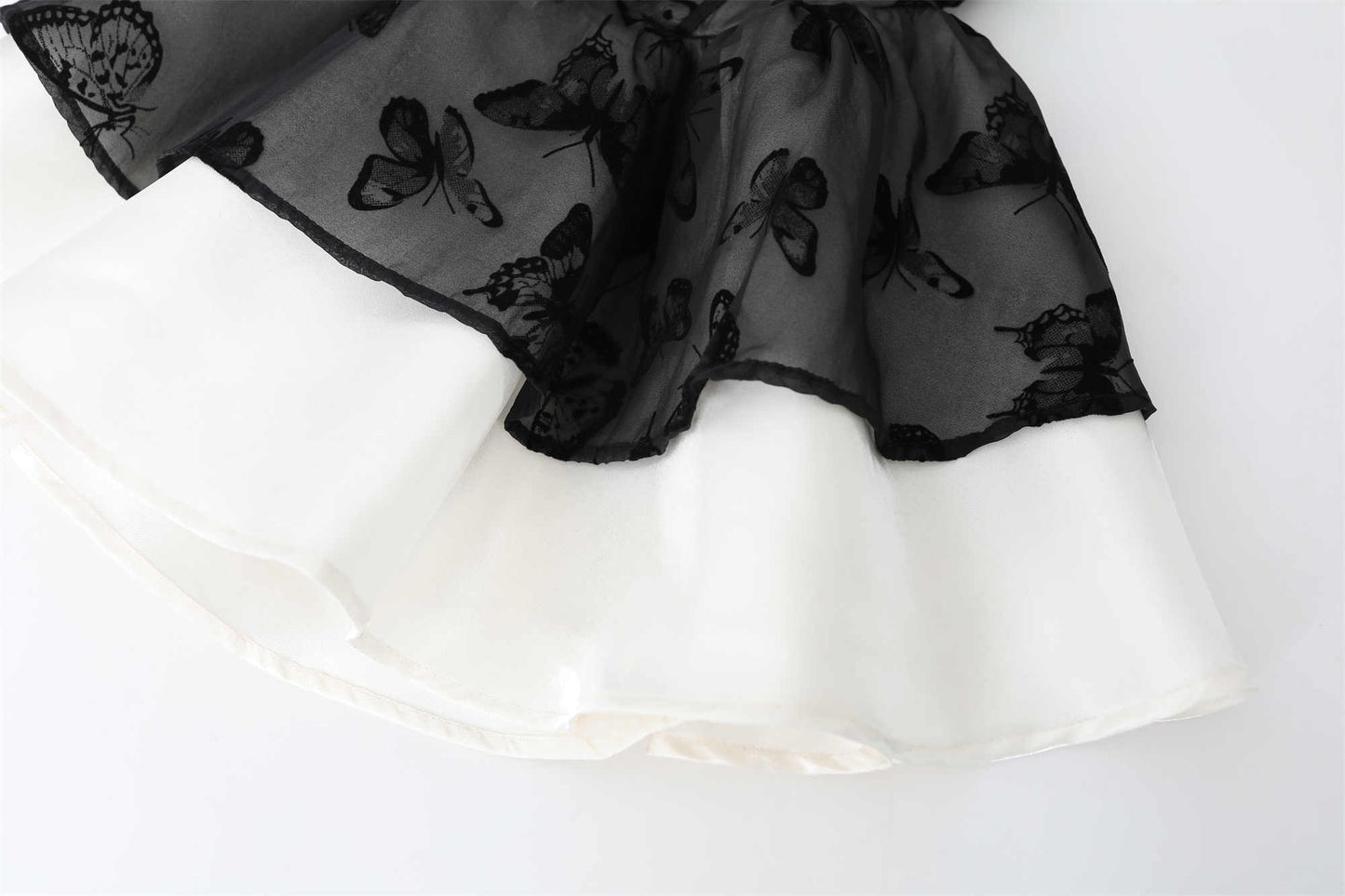 Lace Fake Two-piece Butterfly Satin Dress