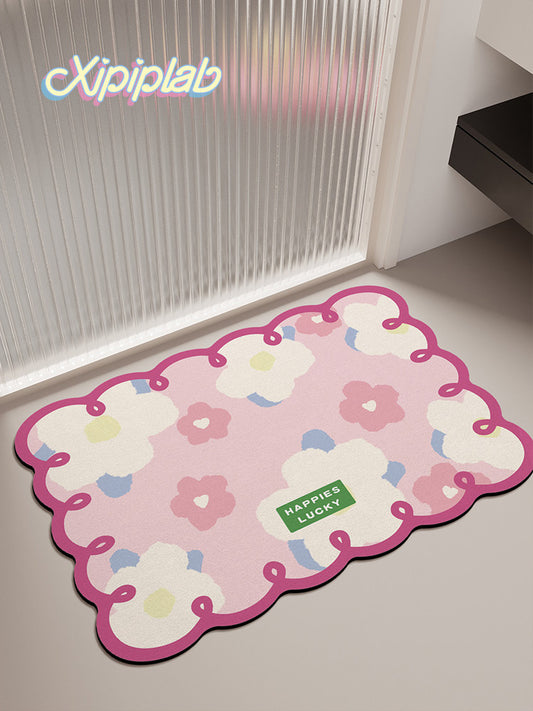 kawaii flowers household bathroom mat