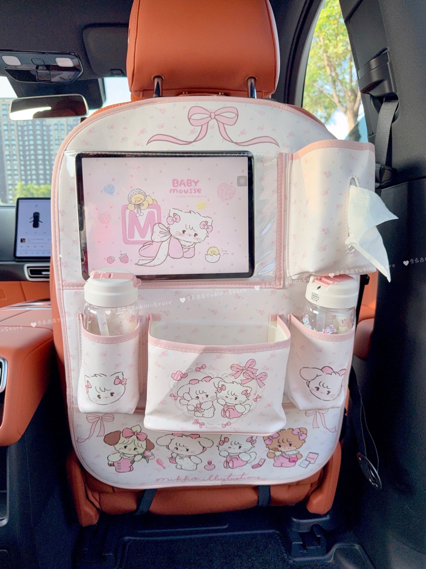 kawaii pink car interior car seat cushion