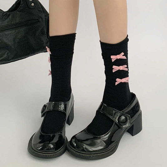 Dark Coquette Bow JK Socks