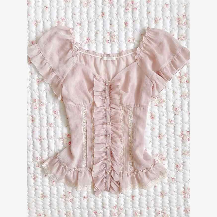 Vintage Sweet Pink Blouse Coord