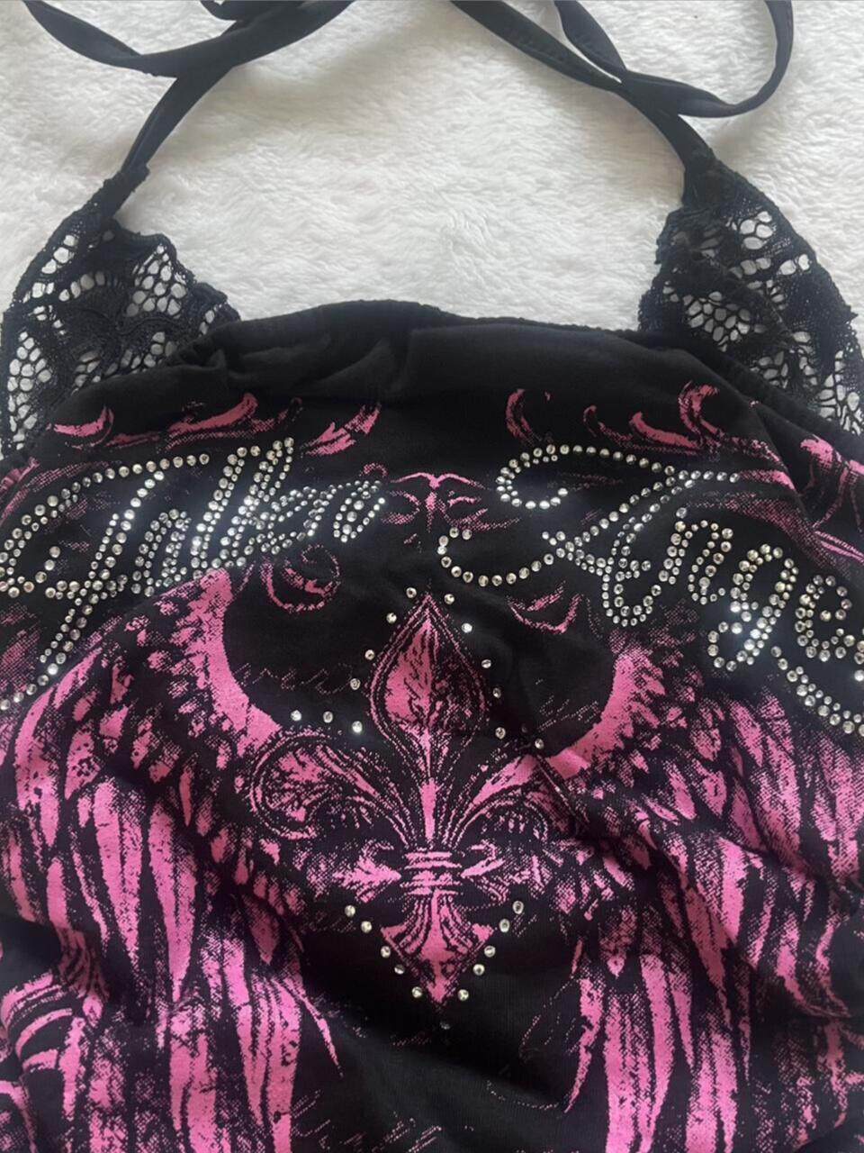 Lace patchwork designer-fit Y2K top