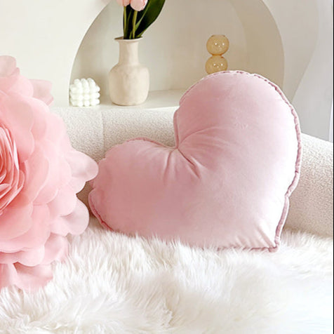cream style pink flower pillow