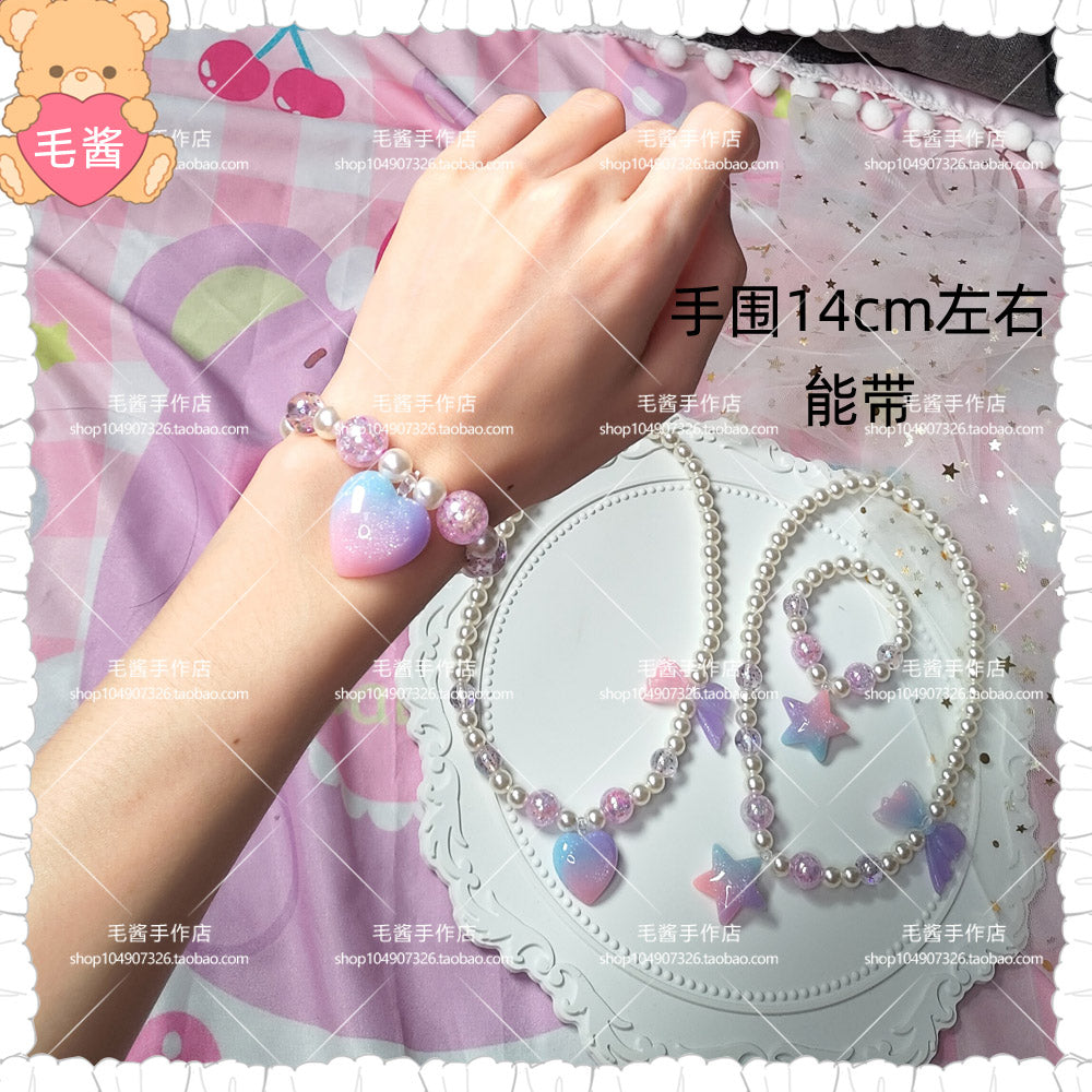 cute heart pearls kawaii choker