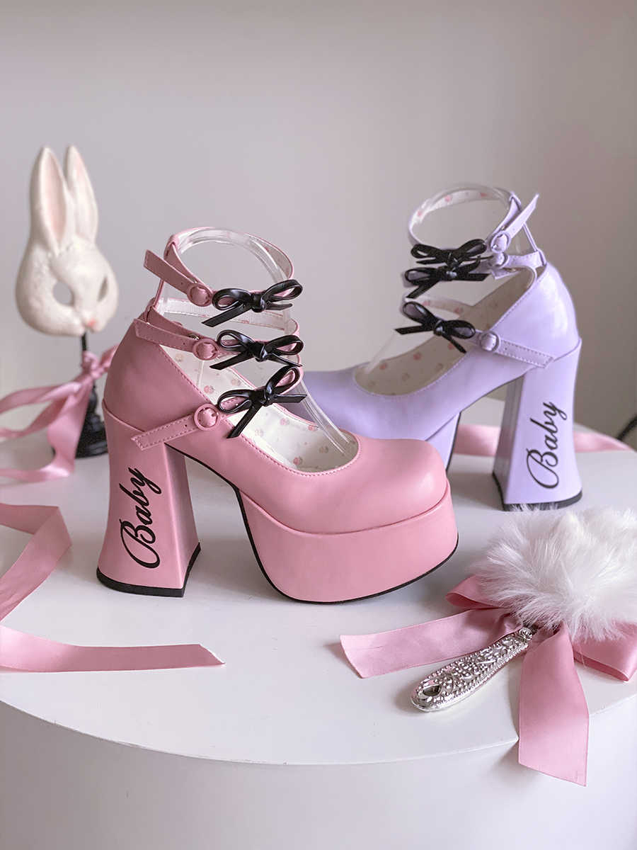 Barbie Diary Bows Coquette Platform High-heeled Shoes