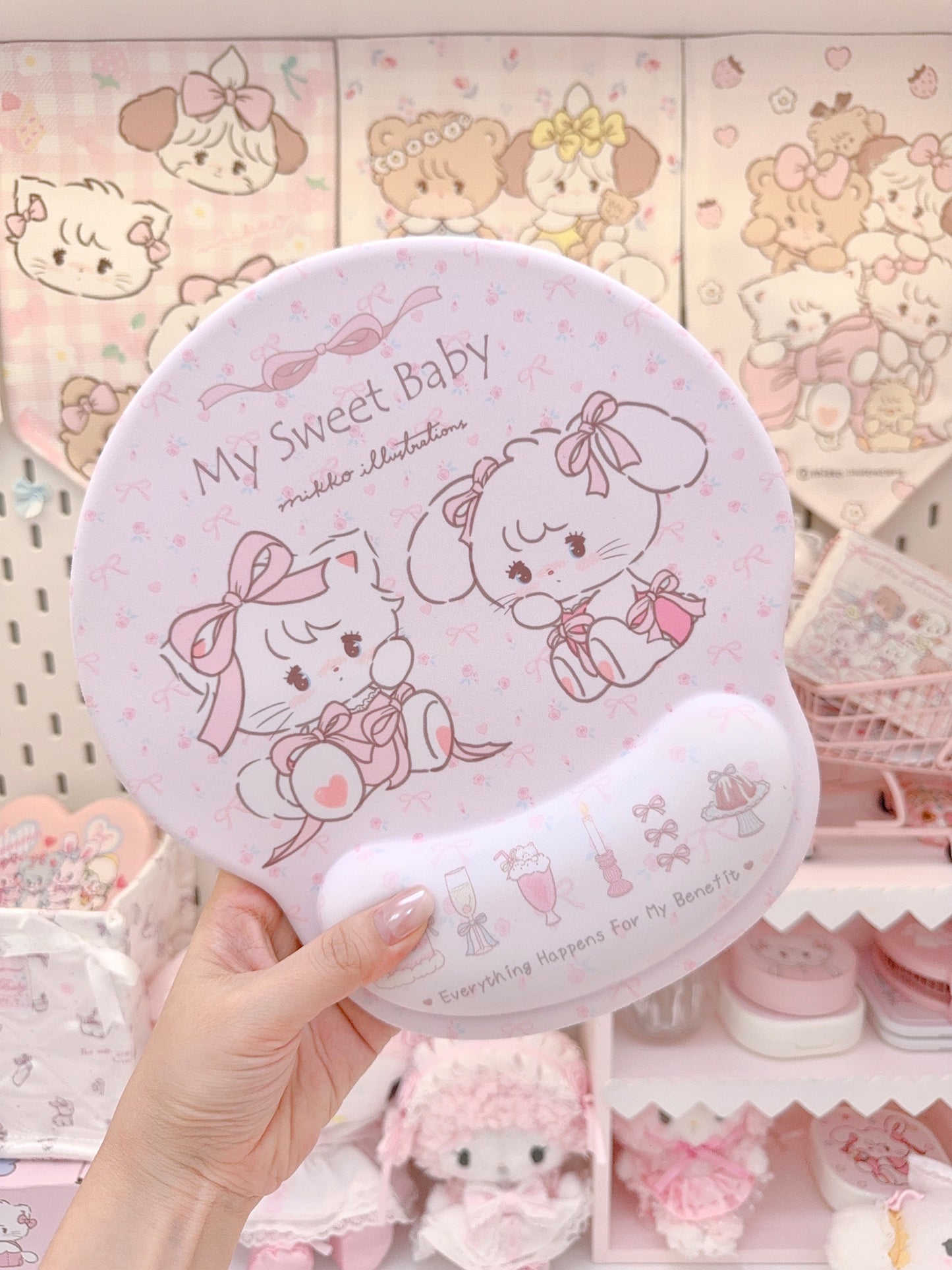 kawaii pink mouse anti-slip pad