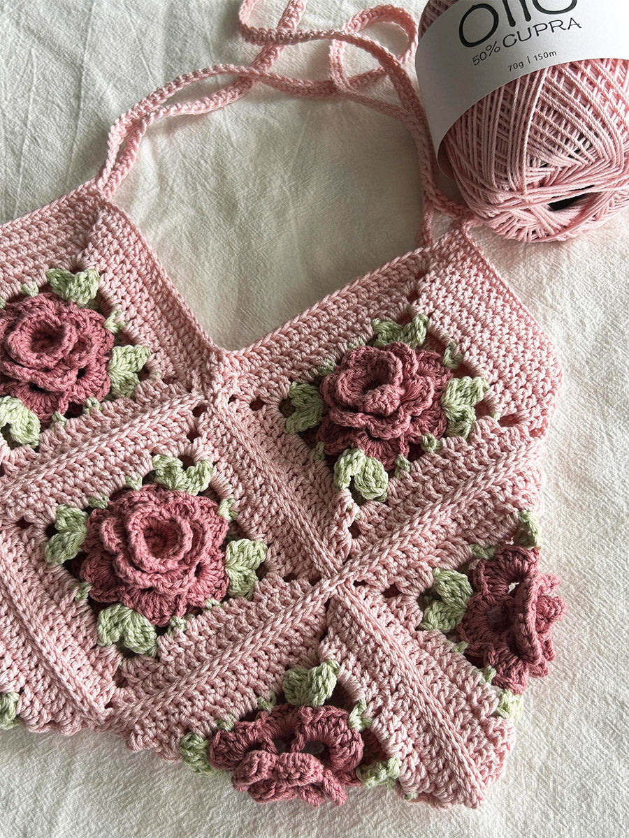 Wool diy Summer Rose Bag