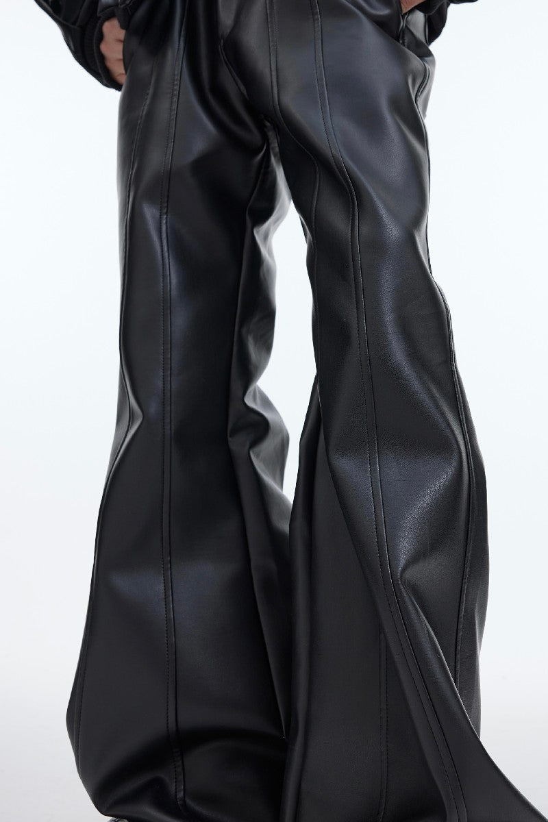 Leather Flared Trousers
