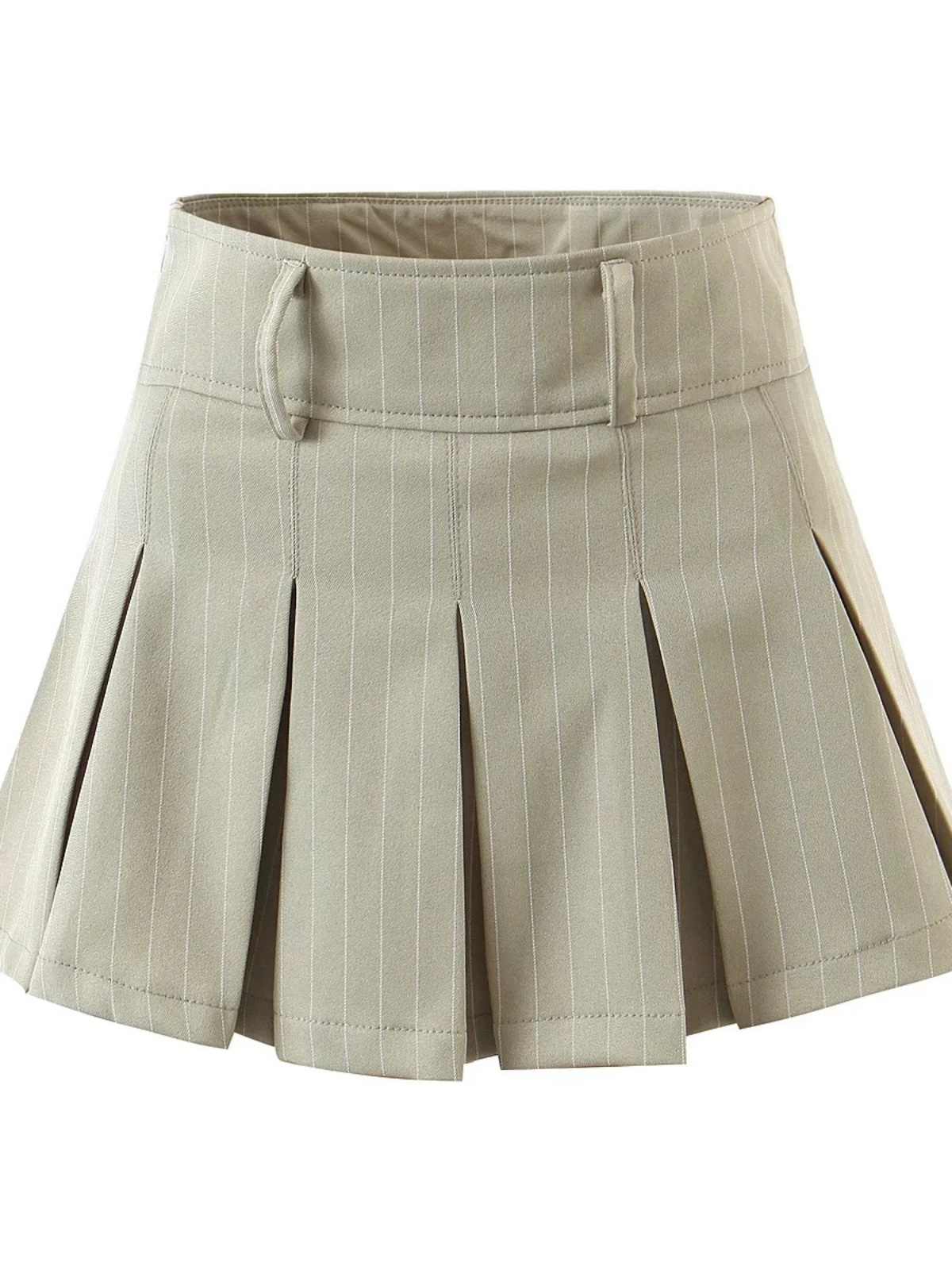 Striped High Waisted Slim Fit Preppy Skirt