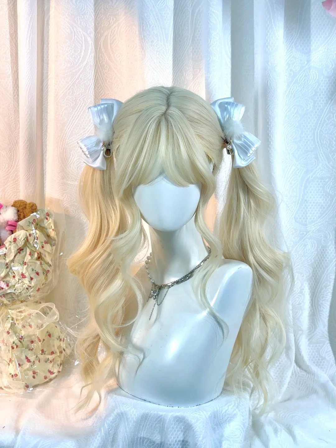Platinum Rose Long Curly Wig