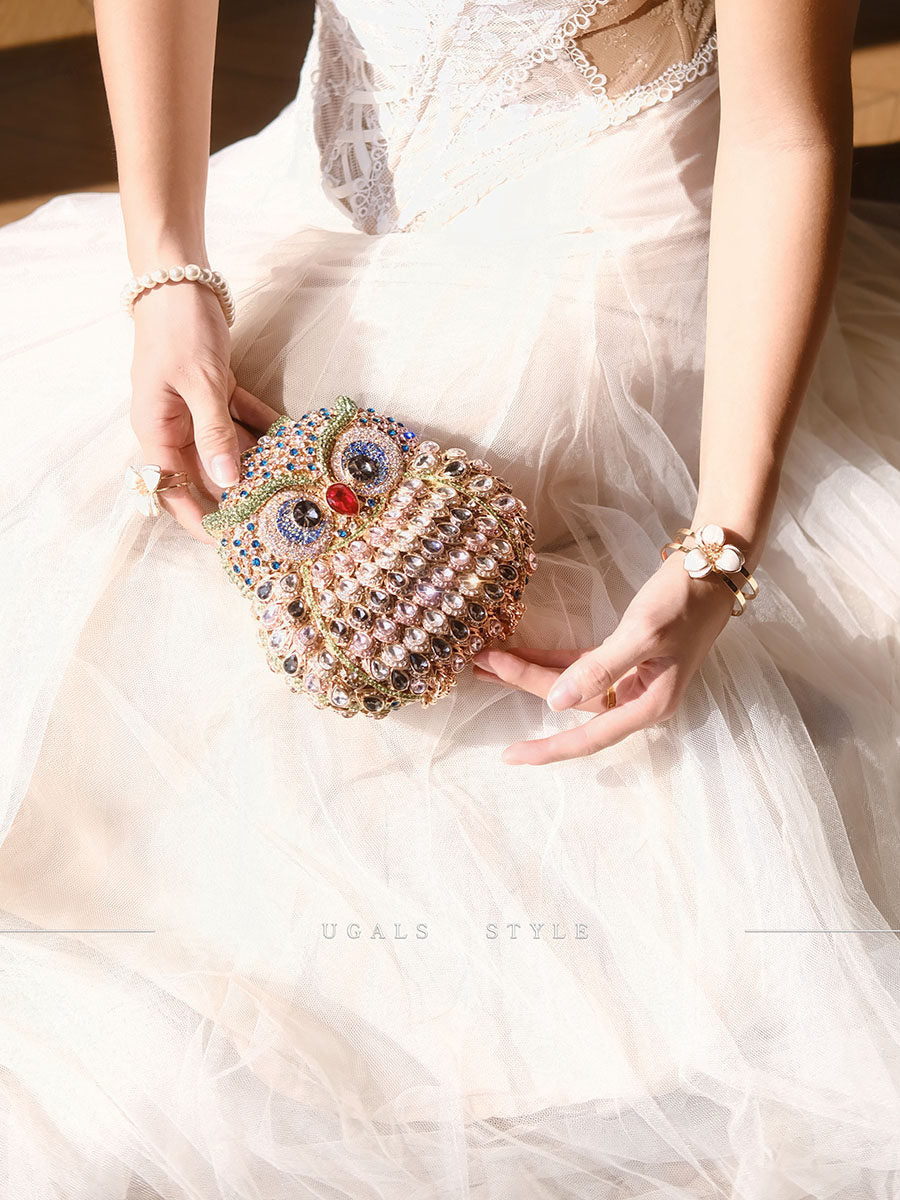 Owl Water Diamond Clutch Crossbody Bag